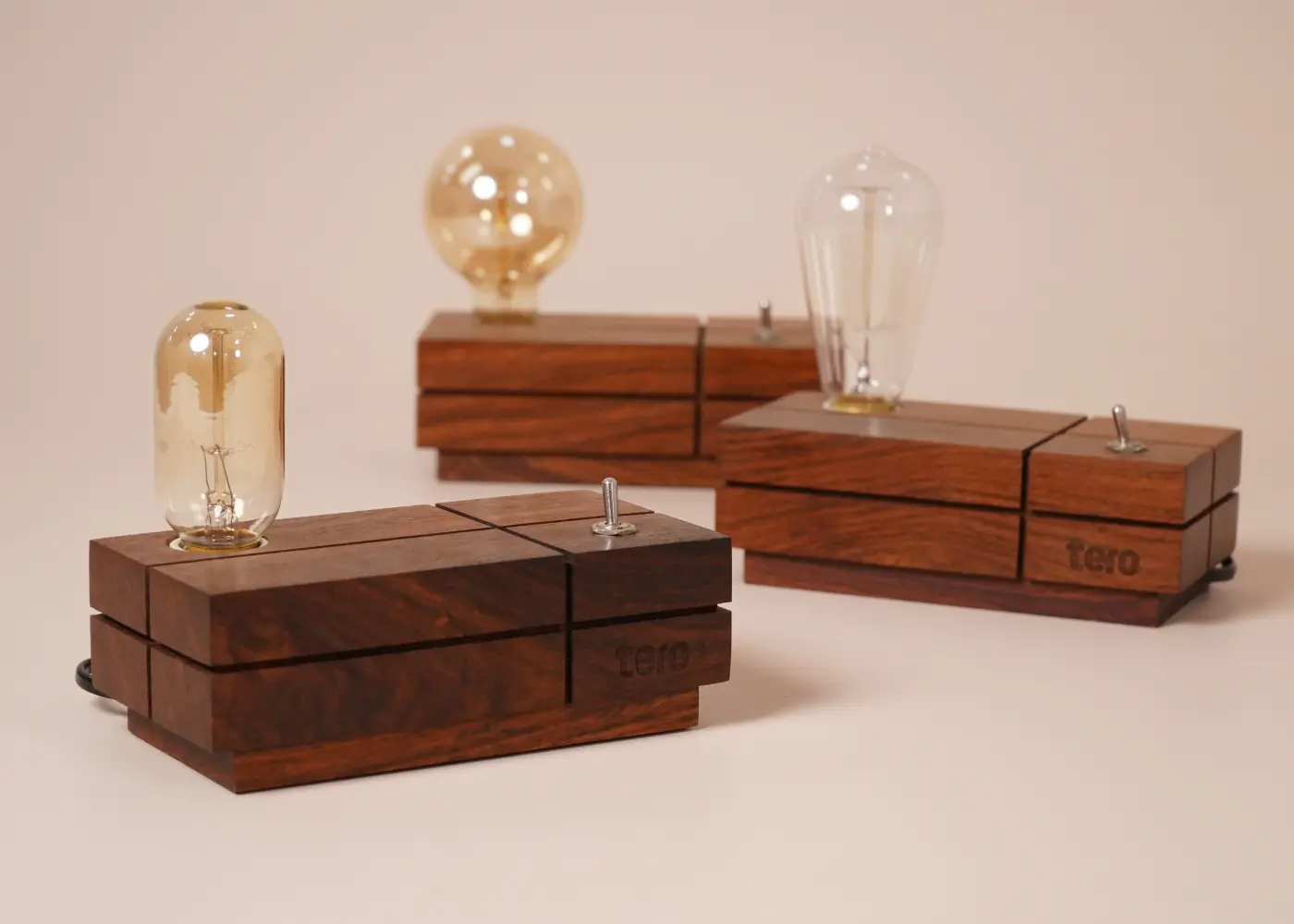 Solid wood Eco Lamp Made From Wood in Brown Colour