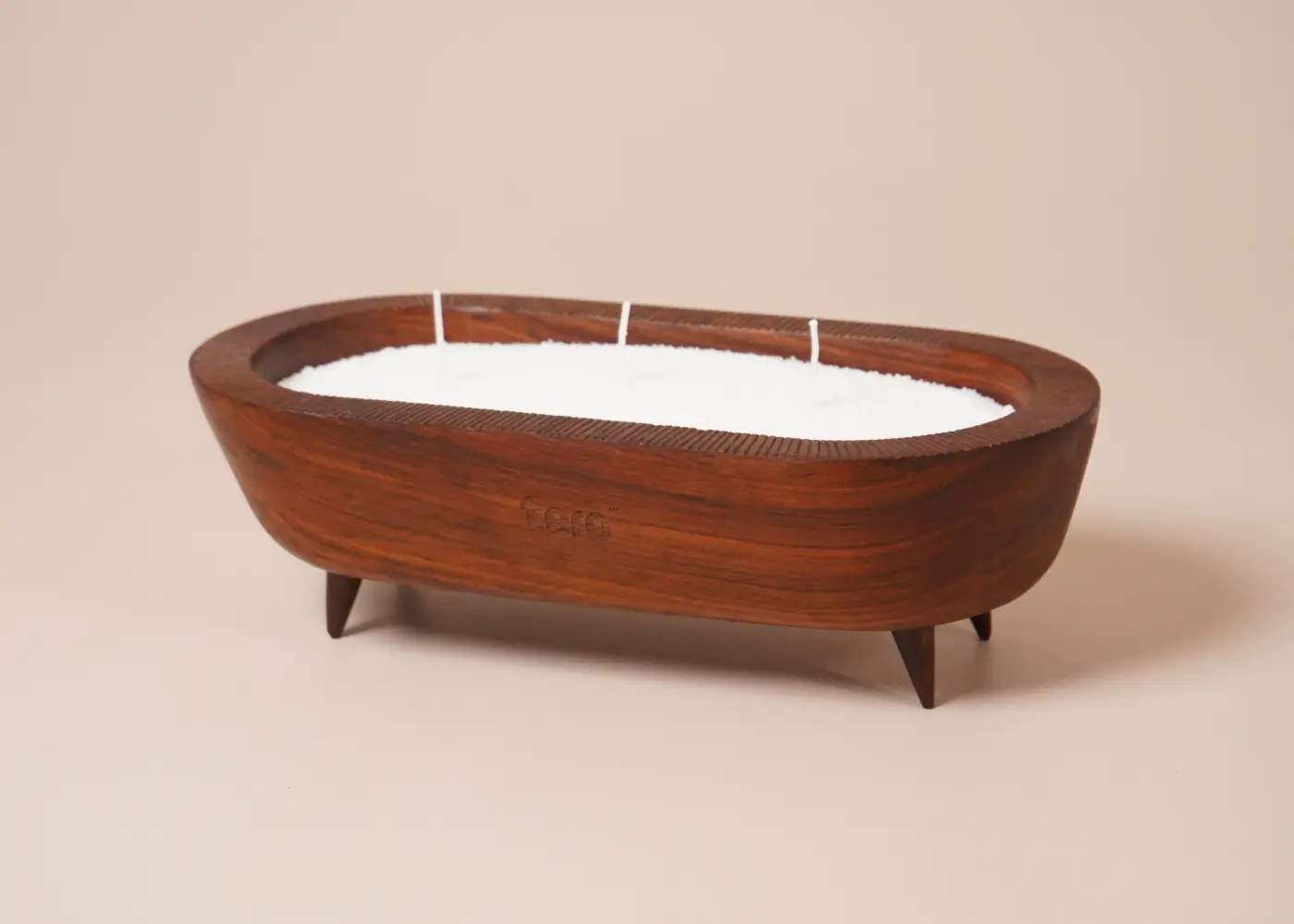 Buy Wooden Bowl for Pearled Candle Powder, Dark Brown