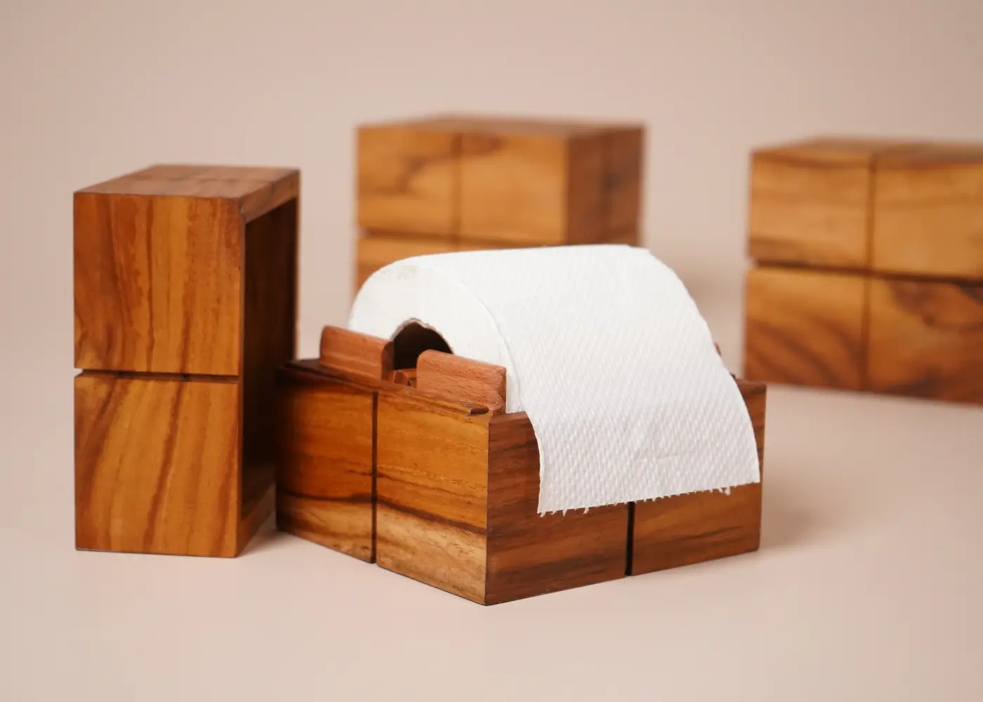 wooden tissue holder for bathroom