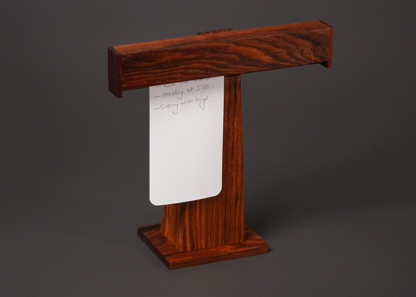 wood task holder made from indian rosewood perfect for office desk